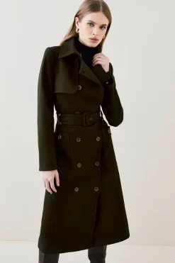New ✔️ Karen Millen Italian Virgin Wool Collared Belted 🧥 Coat - khaki 🔥 15 New ✔️ Karen Millen Italian Virgin Wool Collared Belted 🧥 Coat - khaki 🔥 -Karen Millen Outlet store womens khaki italian virgin wool collared belted coat