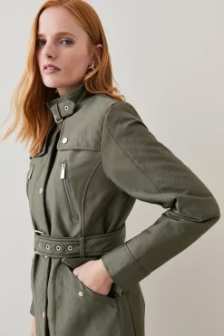 New 🥰 Karen Millen Waterproof Quilted Cotton Sateen Long Jacket 😉 14 New 🥰 Karen Millen Waterproof Quilted Cotton Sateen Long Jacket 😉 -Karen Millen Outlet store womens khaki waterproof quilted cotton sateen long jacket