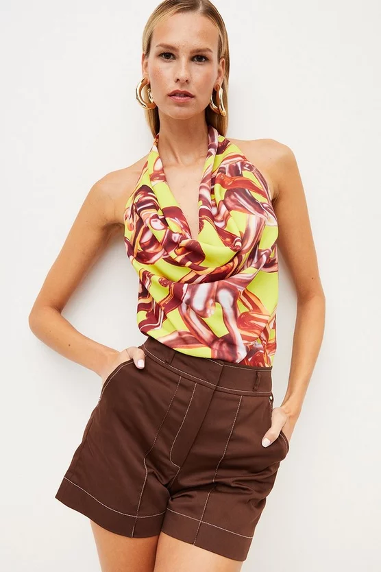 Budget ๐ฏ Karen Millen Chain Fluid Crepe Cowl Halter Woven Top ๐ 8 Budget ๐ฏ Karen Millen Chain Fluid Crepe Cowl Halter Woven Top ๐ - Image 6