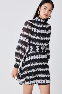 Best reviews of 🧨 Karen Millen Diamond Georgette Pleated Woven Mini 👗 Dress - lime 😀 -Karen Millen Outlet store womens lime diamond georgette pleated woven mini dress