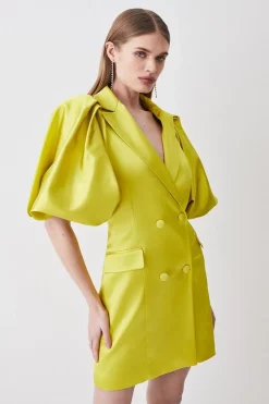 Best Sale 🥰 Karen Millen Italian Structured Satin Statement Sleeve Double Breasted Mini 👗 Dress ⭐ 14 Best Sale 🥰 Karen Millen Italian Structured Satin Statement Sleeve Double Breasted Mini 👗 Dress ⭐ -Karen Millen Outlet store womens magenta italian structured satin statement sleeve double breasted mini dress