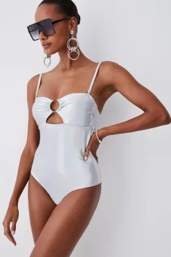 Deals 👍 Karen Millen Metallic Cut Out Silver Trim 🩱 Swimsuit - metallic silver 👏 12 Deals 👍 Karen Millen Metallic Cut Out Silver Trim 🩱 Swimsuit - metallic silver 👏 -Karen Millen Outlet store womens metallic20silver metallic cut out silver trim swimsuit