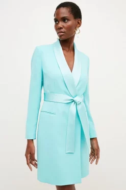 Brand new 🌟 Karen Millen Tuxedo Wrap Mini 👗 Dress 💯 12 Brand new 🌟 Karen Millen Tuxedo Wrap Mini 👗 Dress 💯 -Karen Millen Outlet store womens mint tuxedo wrap mini dress