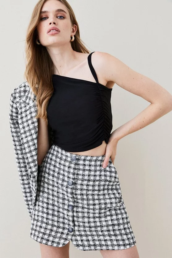 Outlet 🌟 Karen Millen Mono Tweed Button Mini 👗 Skirt 🌟 8 Outlet 🌟 Karen Millen Mono Tweed Button Mini 👗 Skirt 🌟 - Image 6