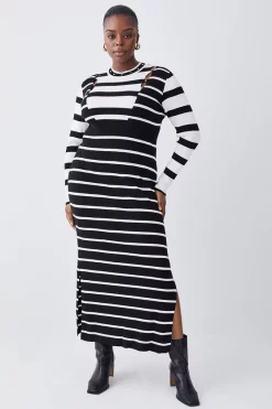 Coupon ๐ฅ Karen Millen Plus Size Viscose Blend Warm Touch Stripe Knit Midi ๐ Dress - mono ๐งจ 11 Coupon ๐ฅ Karen Millen Plus Size Viscose Blend Warm Touch Stripe Knit Midi ๐ Dress - mono ๐งจ -Karen Millen Outlet store womens mono plus size viscose blend warm touch stripe knit midi dress