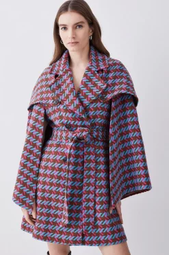 Outlet ⭐ Karen Millen Italian Bright Boucle Short Cape 🧥 Coat - multi 👏 13 Outlet ⭐ Karen Millen Italian Bright Boucle Short Cape 🧥 Coat - multi 👏 -Karen Millen Outlet store womens multi italian bright boucle short cape coat