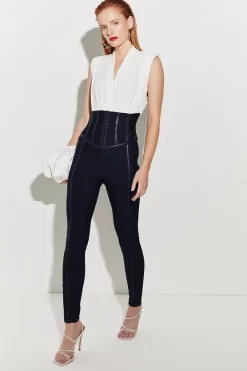 Wholesale ❤️ Karen Millen Bandage And Georgette Corset Style Jumpsuit - navy 😍 13 Wholesale ❤️ Karen Millen Bandage And Georgette Corset Style Jumpsuit - navy 😍 -Karen Millen Outlet store womens navy bandage and georgette corset style jumpsuit