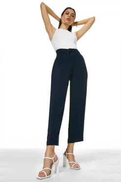 Cheap 💯 Karen Millen Essential Tailored Slim Leg Trousers 🧨 -Karen Millen Outlet store womens navy essential tailored slim leg trousers 1
