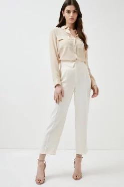 Cheap 💯 Karen Millen Essential Tailored Slim Leg Trousers 🧨 -Karen Millen Outlet store womens navy essential tailored slim leg trousers