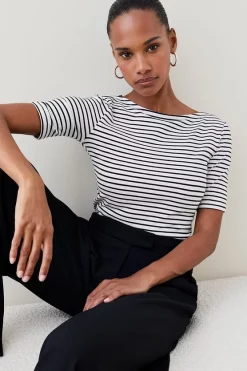 Best reviews of 🛒 Karen Millen Striped Cotton Slash Neck Top ❤️ 15 Best reviews of 🛒 Karen Millen Striped Cotton Slash Neck Top ❤️ -Karen Millen Outlet store womens navy striped cotton slash neck top 1