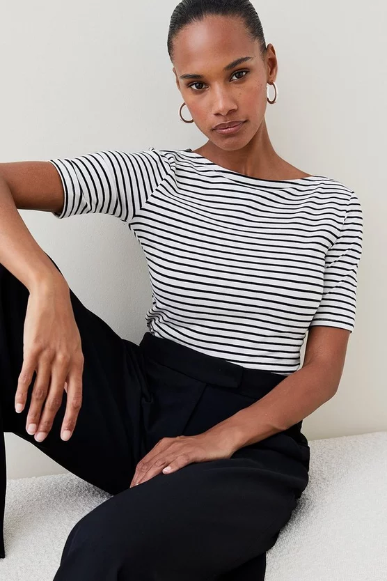 Best reviews of 🛒 Karen Millen Striped Cotton Slash Neck Top ❤️ 9 Best reviews of 🛒 Karen Millen Striped Cotton Slash Neck Top ❤️ - Image 7