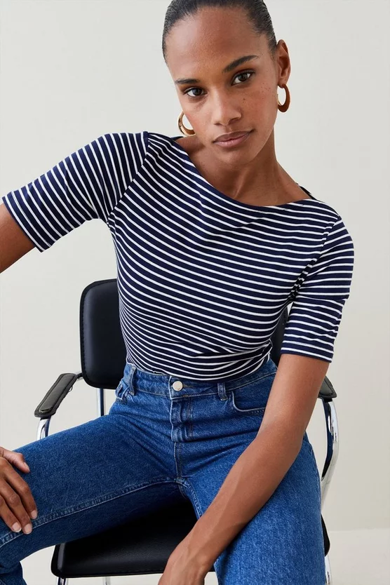 Best reviews of 🛒 Karen Millen Striped Cotton Slash Neck Top ❤️ 8 Best reviews of 🛒 Karen Millen Striped Cotton Slash Neck Top ❤️ - Image 6