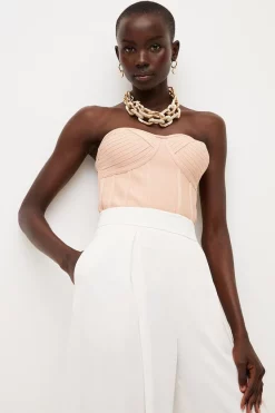 Deals ⌛ Karen Millen Bandage Bustier Made With Recycled Yarn 🎉 -Karen Millen Outlet store womens nude bandage bustier made with recycled yarn