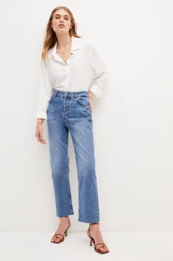 Hot Sale โค๏ธ Karen Millen Mid Rise Straight Leg Raw Hem ๐ Jeans - pale wash ๐งจ 14 Hot Sale โค๏ธ Karen Millen Mid Rise Straight Leg Raw Hem ๐ Jeans - pale wash ๐งจ -Karen Millen Outlet store womens pale20wash mid rise straight leg raw hem jeans