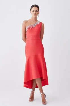 Top 10 🔥 Karen Millen Tall Bandage Diamante Trim One Shoulder High Low Midi 👗 Dress - pink ✔️ 13 Top 10 🔥 Karen Millen Tall Bandage Diamante Trim One Shoulder High Low Midi 👗 Dress - pink ✔️ -Karen Millen Outlet store womens pink tall bandage diamante trim one shoulder high low midi dress