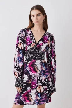 Top 10 🌟 Karen Millen Butterfly Plunge Neck Woven Mini 👗 Dress - purple 🥰 13 Top 10 🌟 Karen Millen Butterfly Plunge Neck Woven Mini 👗 Dress - purple 🥰 -Karen Millen Outlet store womens purple butterfly plunge neck woven mini dress