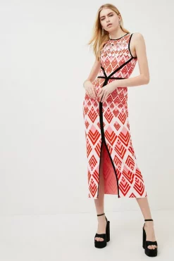 Promo 😍 Karen Millen Embellished Diamond Geo Knitted Maxi 👗 Dress - red ⭐ 9 Promo 😍 Karen Millen Embellished Diamond Geo Knitted Maxi 👗 Dress - red ⭐ -Karen Millen Outlet store womens red embellished diamond geo knitted maxi dress