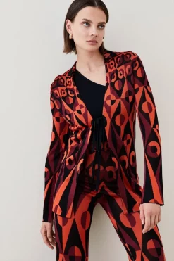 Budget 😉 Karen Millen Slinky Geo Jacquard Knit 👕 Shirt - red 🎁 13 Budget 😉 Karen Millen Slinky Geo Jacquard Knit 👕 Shirt - red 🎁 -Karen Millen Outlet store womens red slinky geo jacquard knit shirt