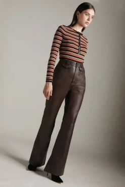 Best deal 💯 Karen Millen Long Sleeve Nautical Zip Front Knit Top 😍 -Karen Millen Outlet store womens rust long sleeve nautical zip front knit top 3