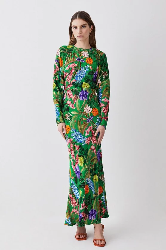Buy ๐คฉ Karen Millen Spring Floral Batwing Midi ๐ Dress - โ๏ธ summer green ๐ฅ 8 Buy ๐คฉ Karen Millen Spring Floral Batwing Midi ๐ Dress - โ๏ธ summer green ๐ฅ - Image 6