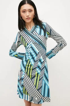 Best deal 👍 Karen Millen Geo Print Jersey Wrap Mini 👗 Dress 🛒 11 Best deal 👍 Karen Millen Geo Print Jersey Wrap Mini 👗 Dress 🛒 -Karen Millen Outlet store womens turquoise geo print jersey wrap mini dress