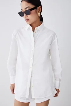 Best reviews of ⌛ Karen Millen Cotton Button Down 👚 Shirt - white ⭐ -Karen Millen Outlet store womens white cotton button down shirt