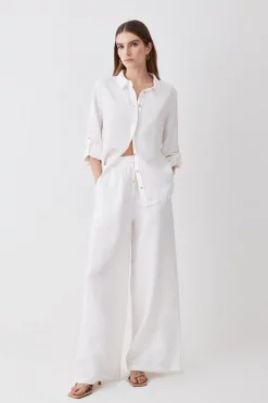 Best Sale 🥰 Karen Millen Linen Wide Leg Trouser - white 👍 12 Best Sale 🥰 Karen Millen Linen Wide Leg Trouser - white 👍 -Karen Millen Outlet store womens white linen wide leg trouser