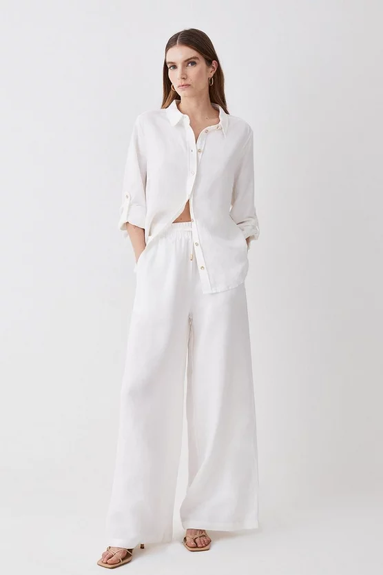 Best Sale 🥰 Karen Millen Linen Wide Leg Trouser - white 👍 7 Best Sale 🥰 Karen Millen Linen Wide Leg Trouser - white 👍 - Image 6